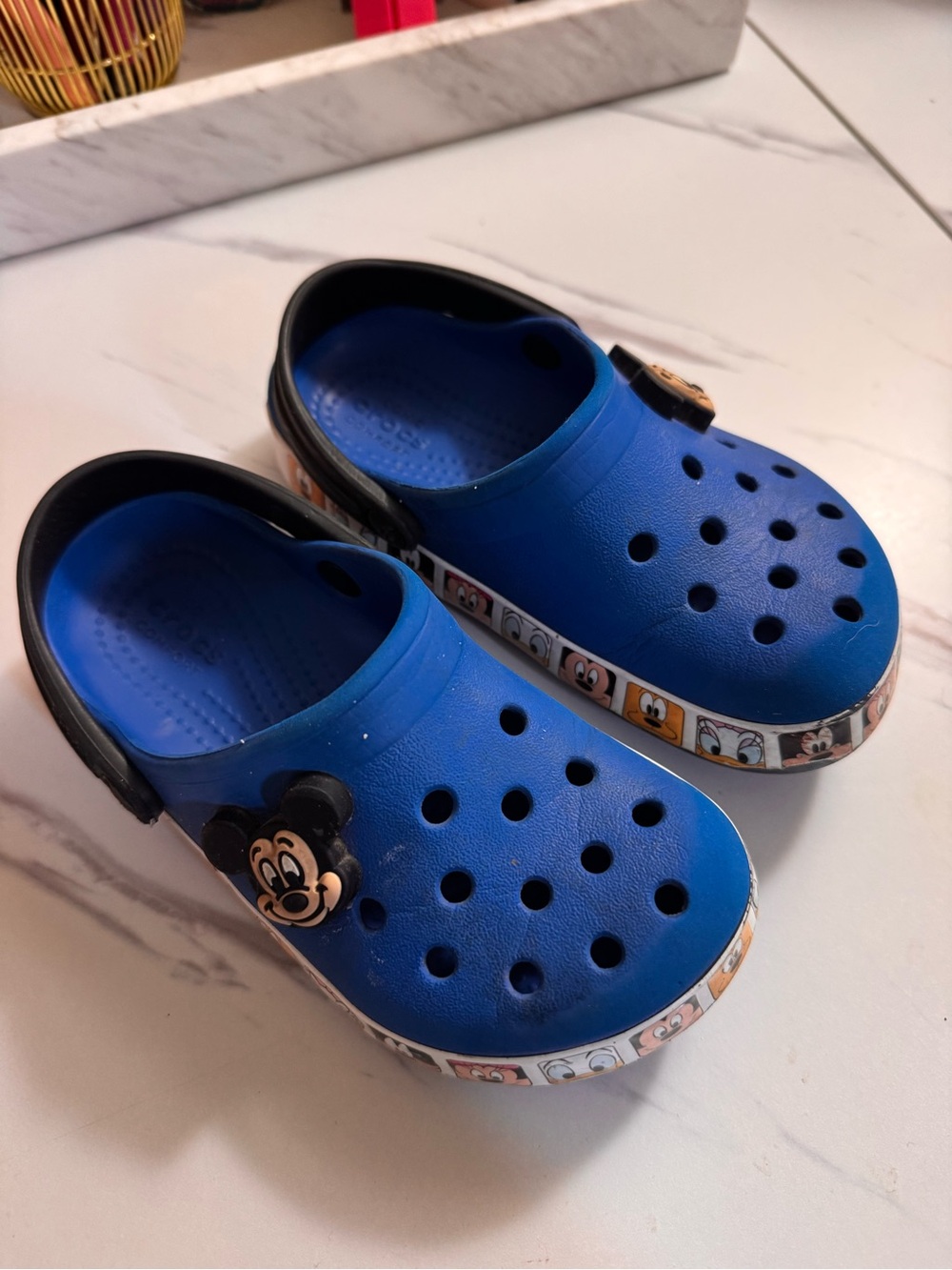 CROCS Kids Blue Mickey Mouse Clogs with Character Trim